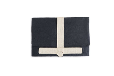 Hemp Laptop Sleeve Organiser | Eco - Friendly & Stylish Work Essential – Organizers & Planners on Brown Living™. SKU: GLS04-BLACK. Img 1.