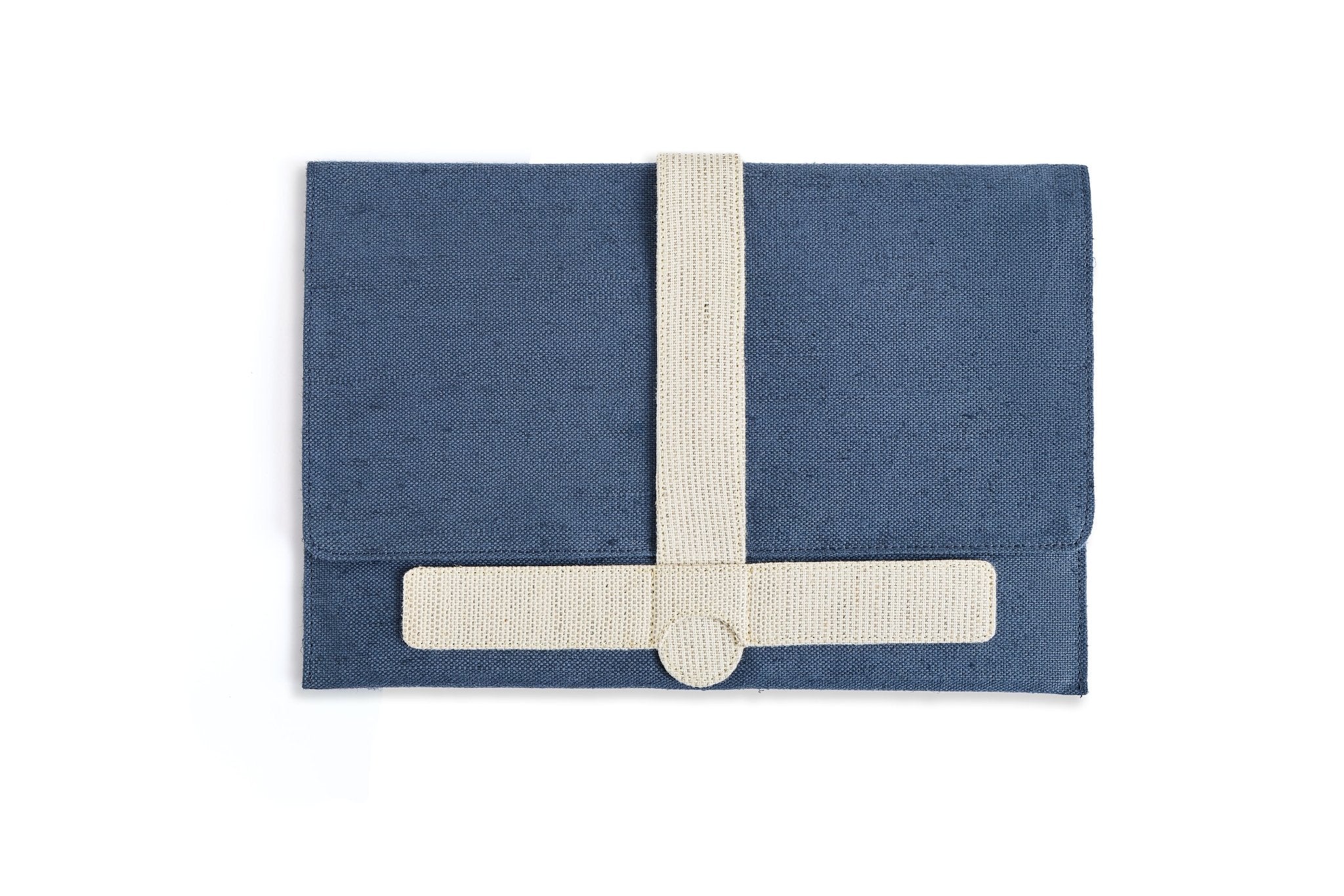 Hemp Laptop Sleeve Organiser | Eco - Friendly & Stylish Work Essential – Organizers & Planners on Brown Living™. SKU: GLS04-NAVYBLUE. Img 3.