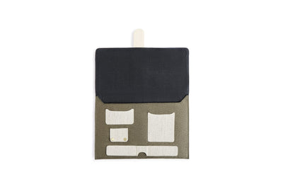 Hemp Laptop Sleeve Organiser | Eco - Friendly & Stylish Work Essential – Organizers & Planners on Brown Living™. SKU: GLS04-OLIVE. Img 12.