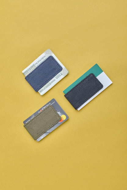 Hemp Money Clip (Set of 3) | Handcrafted Eco - Friendly Cash Holder – Paper Clips & Clamps on Brown Living™. SKU: GMC01-OLIVE. Img 7.