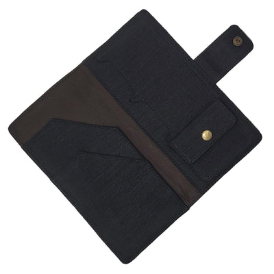 Hemp Multi - Utility Passport Holder | Eco - Friendly Travel Organizer – Passport Wallet on Brown Living™. SKU: GPH02-NAVYBLUE. Img 8.