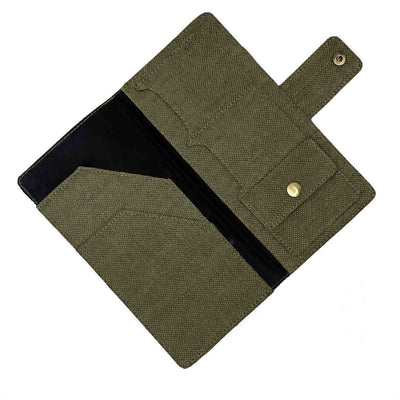 Hemp Multi - Utility Passport Holder | Eco - Friendly Travel Organizer – Passport Wallet on Brown Living™. SKU: GPH02-OLIVE. Img 11.