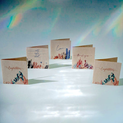 Hemp Paper Gift Cards | Set 5 Envelopes | Uttarakhand, Samudra & Pushp – Greeting & Note Cards by Pravaah India available on Brown Living™. Samudra Gift Cards Set . SKU: PRA23ST01GC. Img 1.