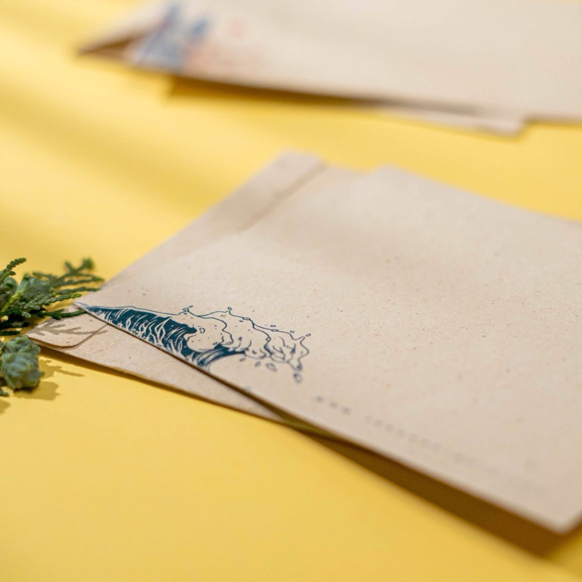 Hemp Paper Note Cards | Set 5 Envelopes | Uttarakhand, Samudra & Pushp – Greeting & Note Cards by Pravaah India available on Brown Living™. Samudra Note Cards Set . SKU: PRA23ST01NC. Img 4.
