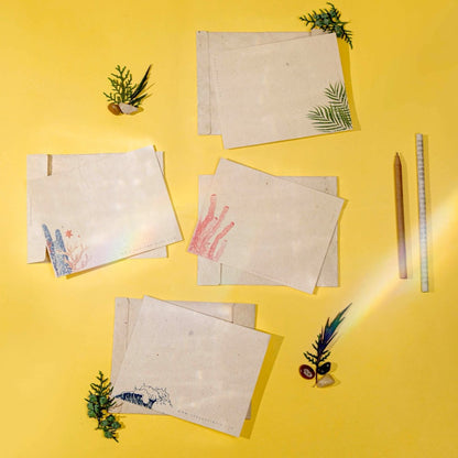 Hemp Paper Note Cards | Set 5 Envelopes | Uttarakhand, Samudra & Pushp – Greeting & Note Cards by Pravaah India available on Brown Living™. Samudra Note Cards Set . SKU: PRA23ST01NC. Img 8.