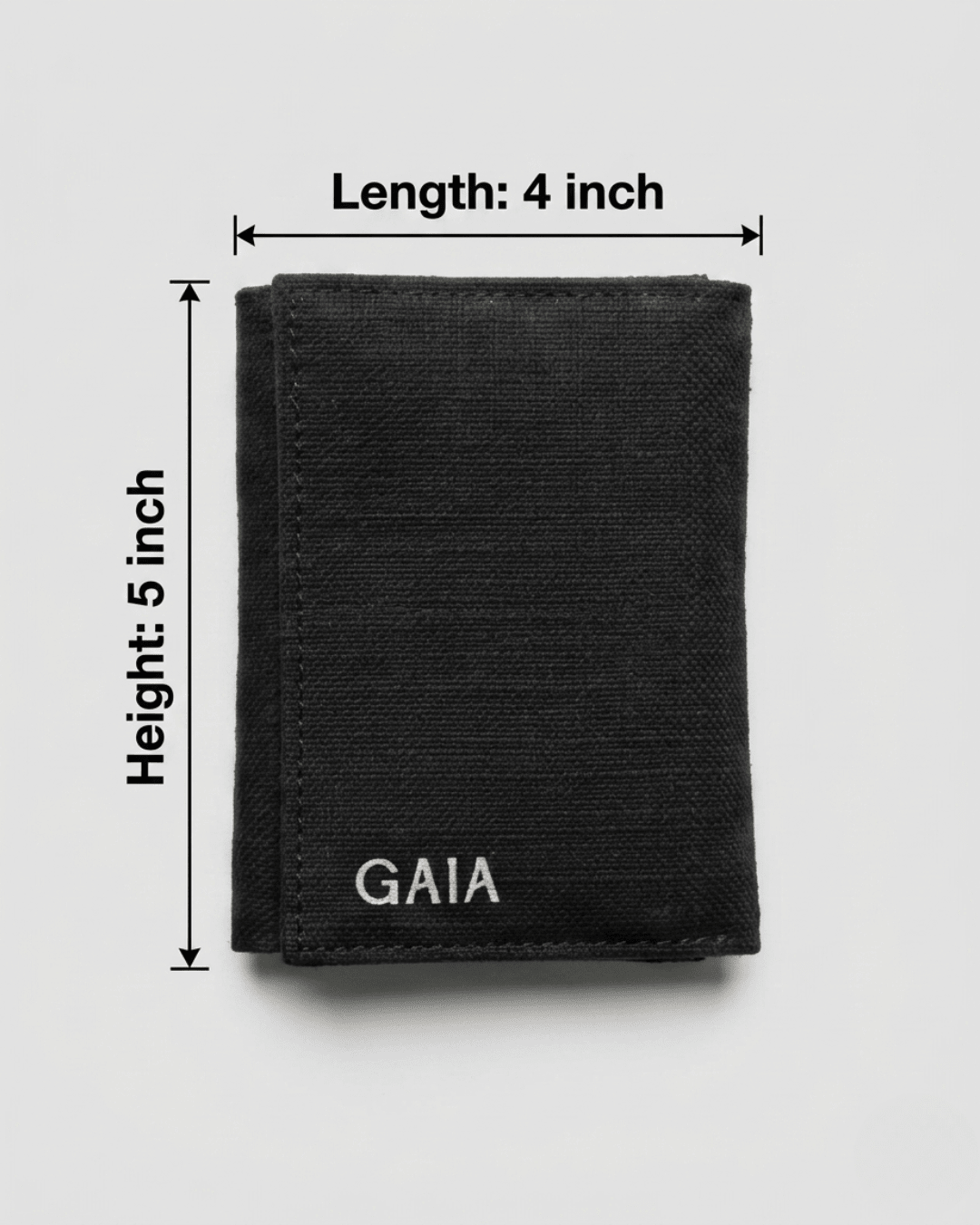 Hemp Plain 3 Fold Unisex Wallet Eco Friendly Minimal Wallet – Wallets on Brown Living™. SKU: GWL05-BLACK. Img 2.