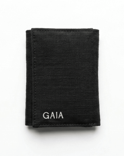 Hemp Plain 3 Fold Unisex Wallet Eco Friendly Minimal Wallet – Wallets on Brown Living™. SKU: GWL05-BLACK. Img 3.