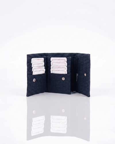Hemp Plain 3 Fold Unisex Wallet Eco Friendly Minimal Wallet – Wallets on Brown Living™. SKU: GWL05-NAVYBLUE. Img 9.