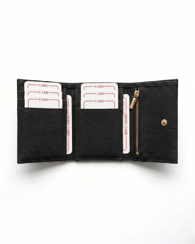 Hemp Plain Trifold Unisex Wallet Eco Friendly Minimal Wallet – Mens Wallet on Brown Living™. SKU: GWL04-BLACK. Img 5.