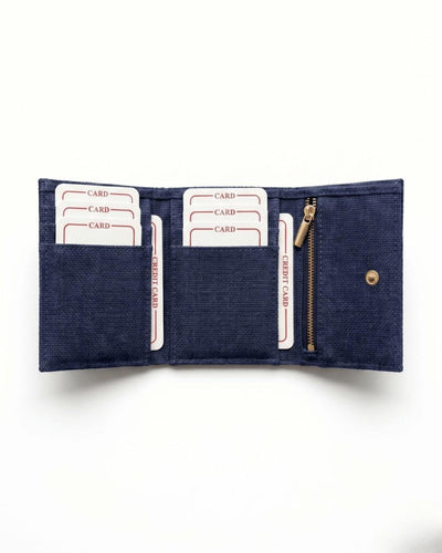 Hemp Plain Trifold Unisex Wallet Eco Friendly Minimal Wallet – Mens Wallet on Brown Living™. SKU: GWL04-NAVYBLUE. Img 8.