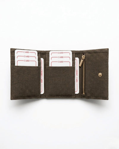 Hemp Plain Trifold Unisex Wallet Eco Friendly Minimal Wallet – Mens Wallet on Brown Living™. SKU: GWL04-OLIVE. Img 11.