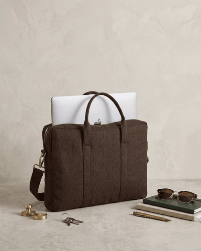 Hemp Solid Laptop Bag | Eco - Friendly & Durable Work Companion – Laptop Sleeve on Brown Living™. SKU: GLB02-BROWN. Img 19.