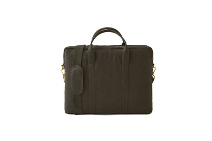 Hemp Solid Laptop Bag | Eco - Friendly & Durable Work Companion – Laptop Sleeve on Brown Living™. SKU: GLB02-NAVYBLUE. Img 7.