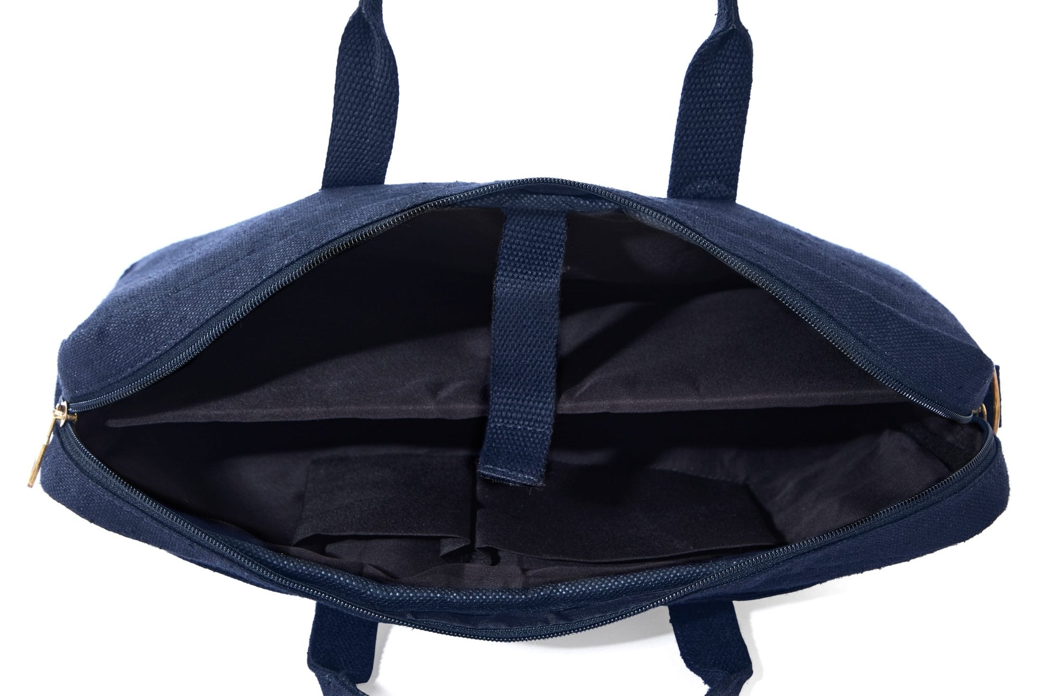 Hemp Solid Laptop Bag | Eco - Friendly & Durable Work Companion – Laptop Sleeve on Brown Living™. SKU: GLB02-NAVYBLUE. Img 6.