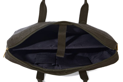 Hemp Solid Laptop Bag | Eco - Friendly & Durable Work Companion – Laptop Sleeve on Brown Living™. SKU: GLB02-OLIVE. Img 10.