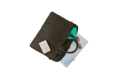 Hemp Solid Laptop Bag | Eco - Friendly & Durable Work Companion – Laptop Sleeve on Brown Living™. SKU: GLB02-OLIVE. Img 9.