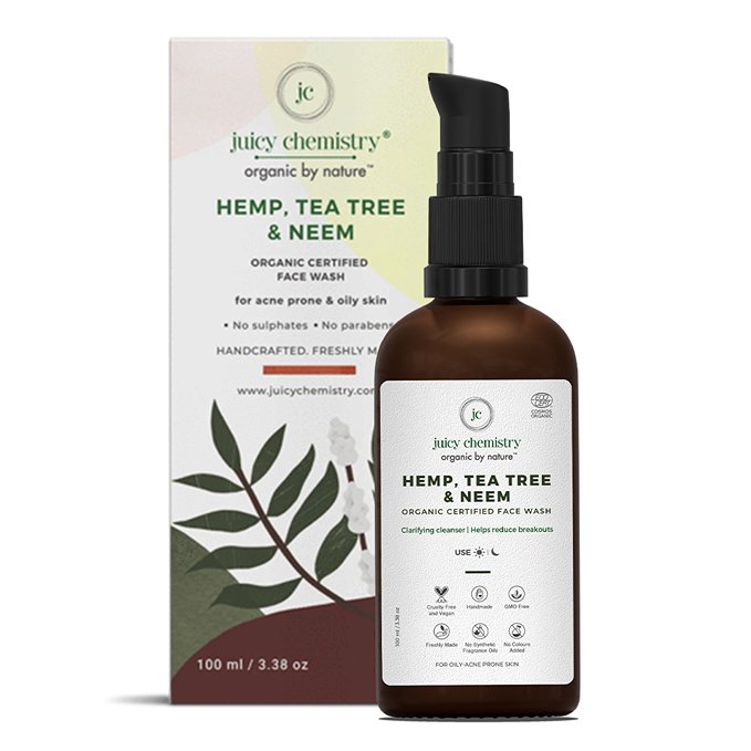 Hemp, Tea Tree & Neem Organic Face Wash - 100 ml | Face Cleanser | Verified Sustainable by Brown Living™