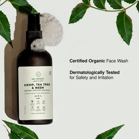 Hemp, Tea Tree & Neem Organic Face Wash - 100 ml | Face Cleanser | Verified Sustainable by Brown Living™