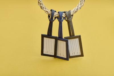 Hemp Travel Tag (Set of 3) | Handcrafted Eco - Friendly Luggage Tags – Labels & Tags on Brown Living™. SKU: GLT01-OLIVE. Img 7.