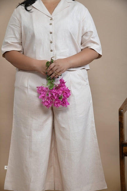 Hemp Wide Leg Pants With Side Zip With Pockets – Womens Pants by Pravaah India available on Brown Living™. Xs Blurberry. SKU: PRA24CL5IXS. Img 12.