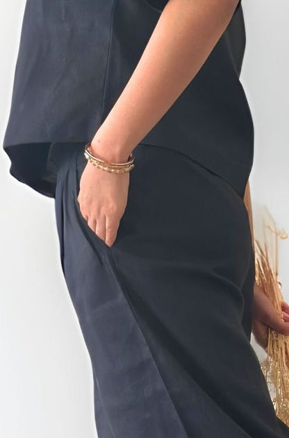 Hemp Wide Leg Pants With Side Zip With Pockets – Womens Pants by Pravaah India available on Brown Living™. Xs Blurberry. SKU: PRA24CL5IXS. Img 5.