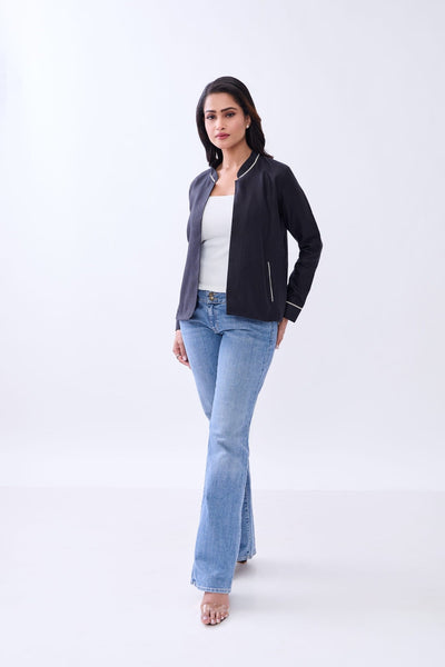 Hemp Women’s Front Open Blazer | Sustainable Eco - Friendly Jacket – Womens Blazer on Brown Living™. SKU: GBL01-RED-S. Img 6.