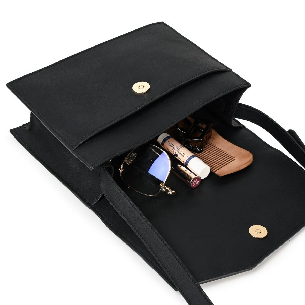 Hera Vegan Leather Satchel Bag (Black) – Satchel Bag by Green Hermitage available on Brown Living™. . SKU: SCGH30031053. Img 2.