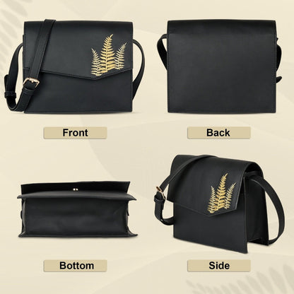 Hera Vegan Leather Satchel Bag (Black) – Satchel Bag on Brown Living™. SKU: SCGH30031053. Img 5.