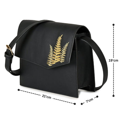 Hera Vegan Leather Satchel Bag (Black) – Satchel Bag on Brown Living™. SKU: SCGH30031053. Img 4.