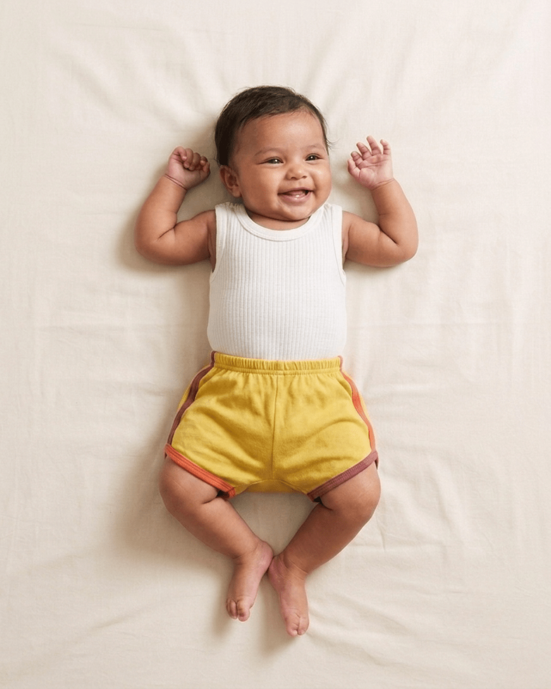 Herb Dyed Baby Play Shorts For Comfort & Easy Movement – Kids Shorts on Brown Living™. SKU: PSSY03011. Img 1.