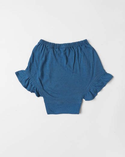 Herb Dyed Baby Shorts With Ruffle Details – Kids Daywear Sets on Brown Living™. SKU: SB03001. Img 4.