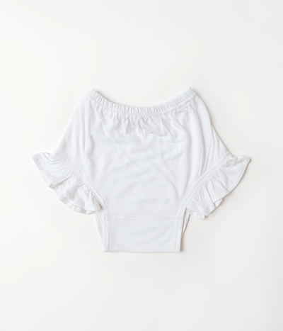 Herb Dyed Baby Shorts With Ruffle Details – Kids Daywear Sets on Brown Living™. SKU: SB03006. Img 2.