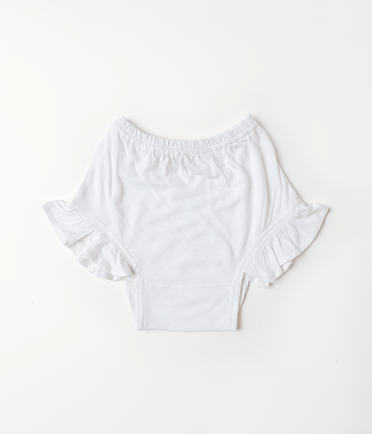 Herb Dyed Baby Shorts With Ruffle Details – Kids Daywear Sets on Brown Living™. SKU: SB03006. Img 2.