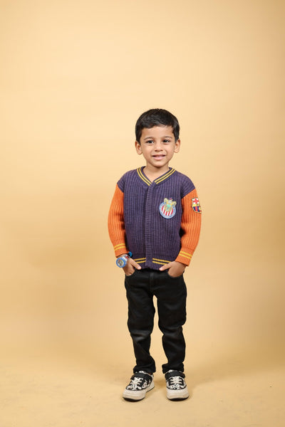 Herb - Dyed Merino Wool Varsity Jacket – Kids Daywear Sets on Brown Living™. SKU: VJOB01003. Img 3.