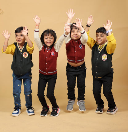 Herb - Dyed Merino Wool Varsity Jacket – Kids Daywear Sets on Brown Living™. SKU: VJOB01003. Img 4.