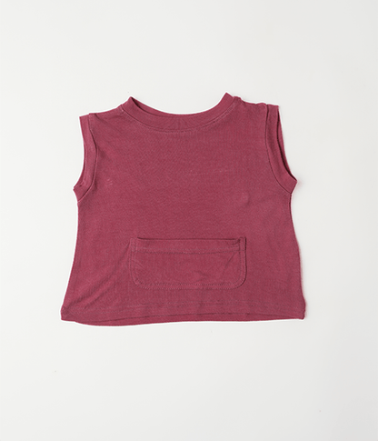 Herb Dyed Summer Pocket Tee For Babies | Soft & Breathable – Kids Daywear Sets on Brown Living™. SKU: SPTV03016. Img 2.