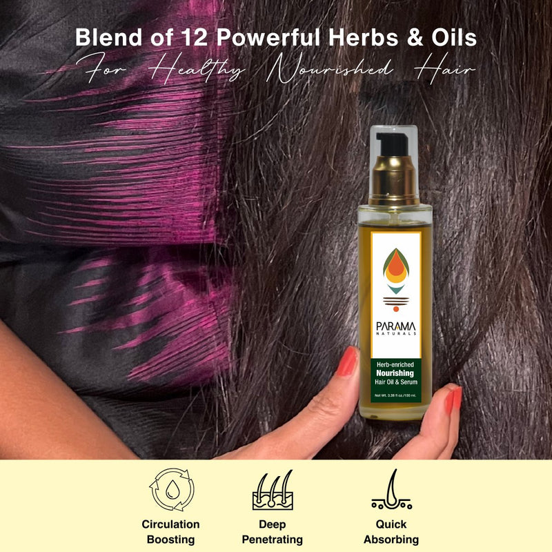 Herb - enriched Nourishing Hair Oil & Serum for Frizz Control - 100ml | Verified Sustainable Hair Oil on Brown Living™