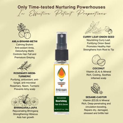 Herb - enriched Nourishing Hair Oil & Serum for Frizz Control - 8ml | Verified Sustainable by Brown Living™