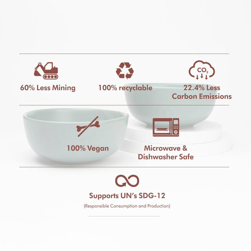 Herb Recycled Ceramic Bowls | Set of 2 | Verified Sustainable by Brown Living™