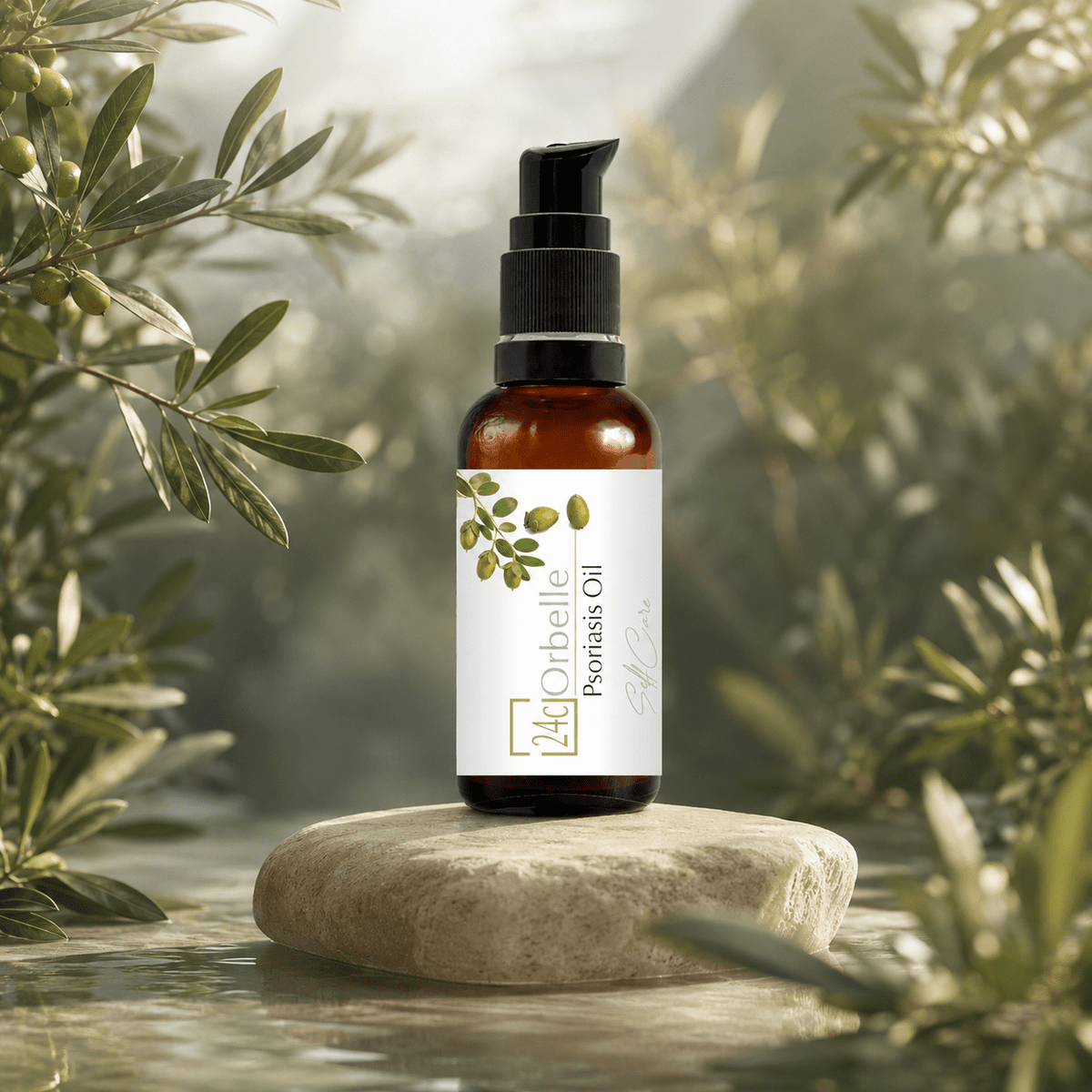 Herbal Daily Skin Care | Psoriasis Oil - 100 ml – Body Oil on Brown Living™. SKU: PERE30. Img 2.