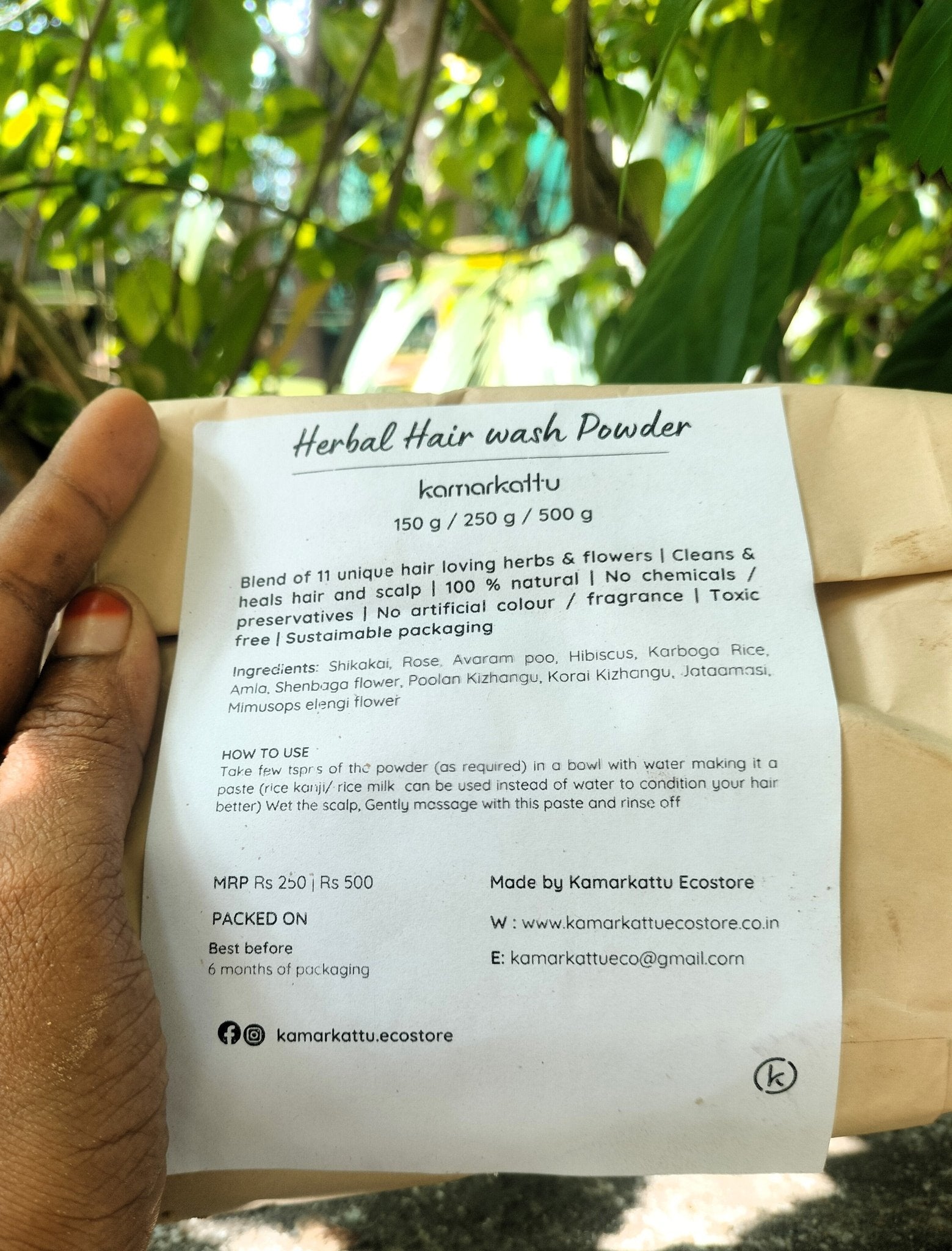 Herbal Hair Wash Powder - 250g | Verified Sustainable by Brown Living™