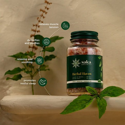 Herbal Haven | Handmade Tulsi & Basil Bath Salt (50gms) | Verified Sustainable by Brown Living™