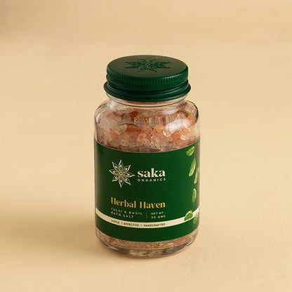 Herbal Haven | Handmade Tulsi & Basil Bath Salt (50gms) | Verified Sustainable by Brown Living™