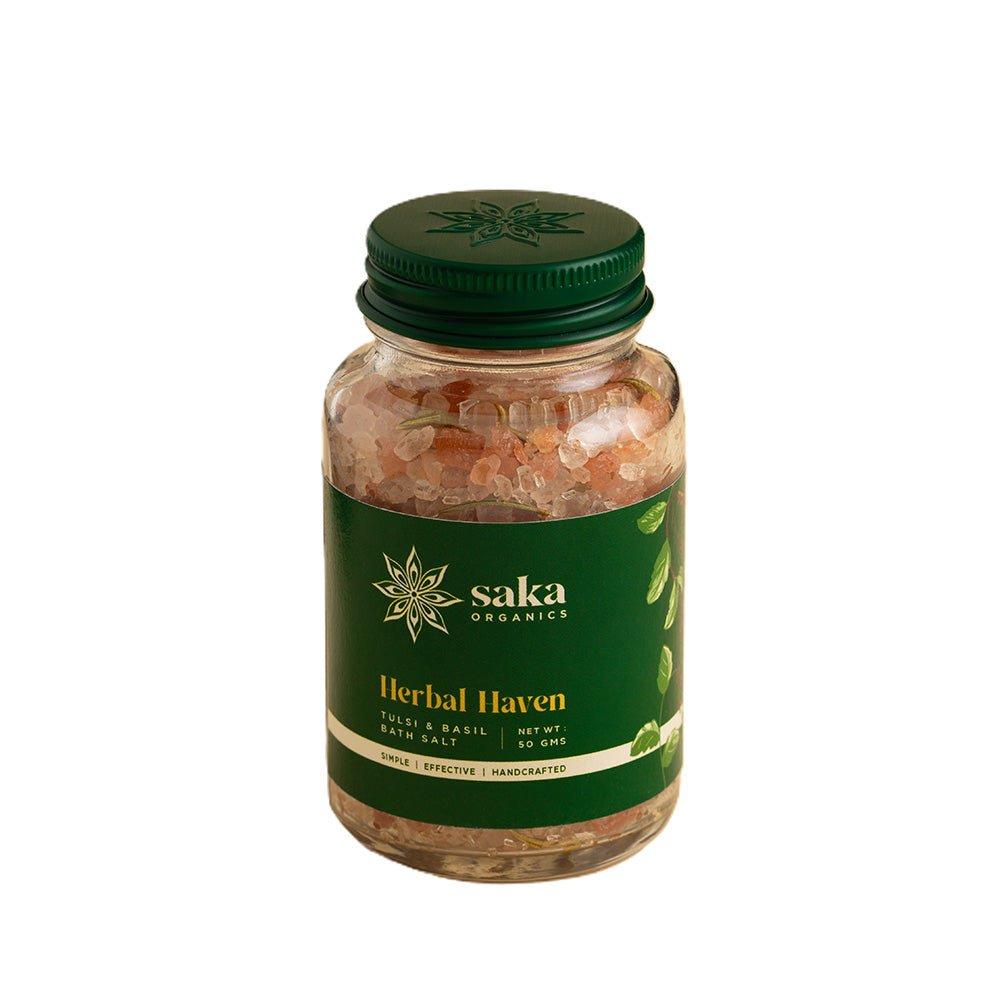 Herbal Haven | Handmade Tulsi & Basil Bath Salt (50gms) | Verified Sustainable by Brown Living™