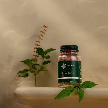 Herbal Haven | Handmade Tulsi & Basil Bath Salt (50gms) | Verified Sustainable by Brown Living™