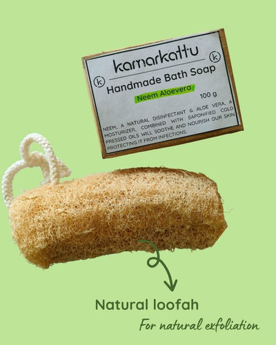 Herbs packed bath soaps - Handmade: Pack of 3 – Body Soap on Brown Living™. SKU: nas3withloofah. Img 3.