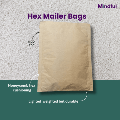 Hex Mailer Plain Bags Pack of 250 | Eco - Friendly Packaging – Packing Materials on Brown Living™. SKU: Mo - 14. Img 3.