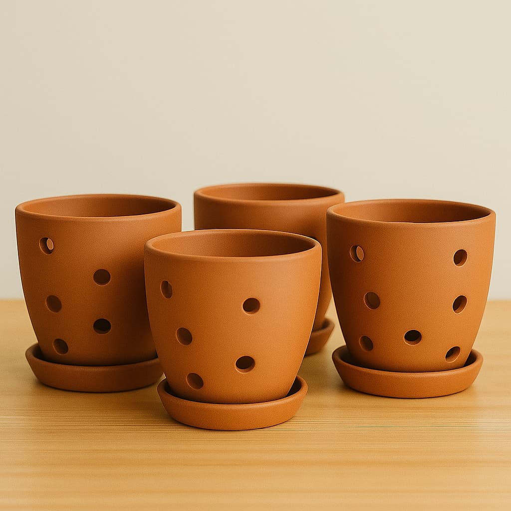 Hexagonal Orchid Planter 4 Inch | Indoor Decorative Pot – Home & Garden on Brown Living™. SKU: PL21-10E. Img 19.