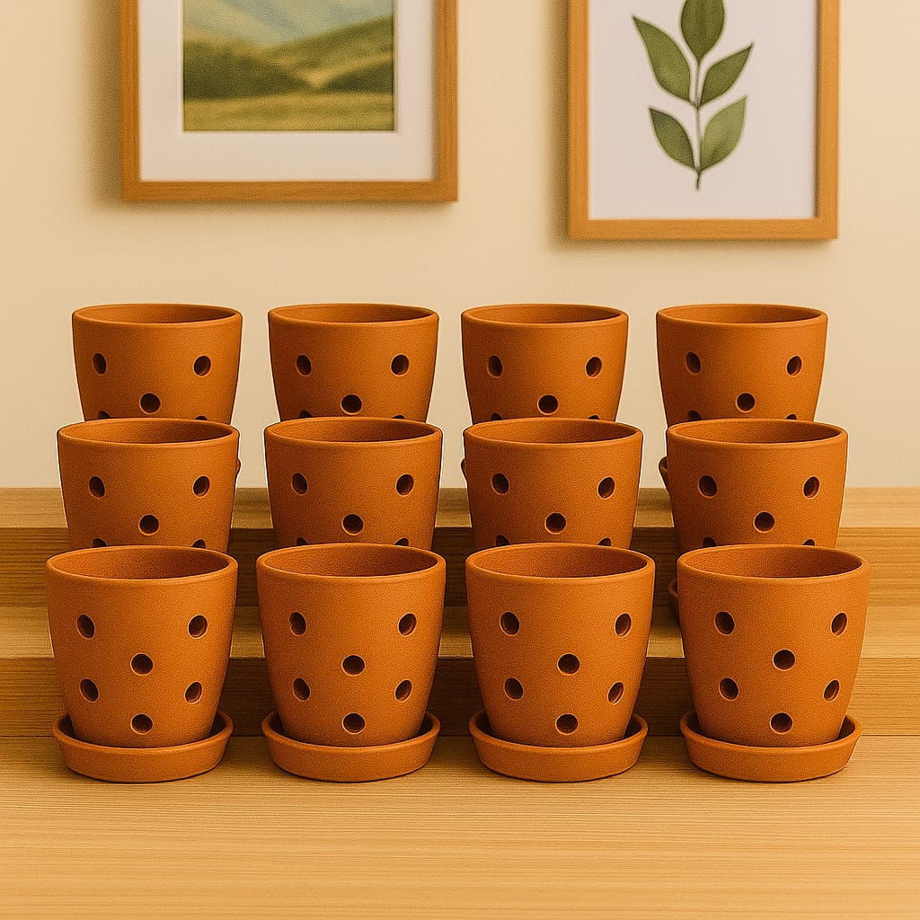 Hexagonal Orchid Planter 4 Inch | Indoor Decorative Pot – Home & Garden on Brown Living™. SKU: PL21-12F. Img 16.