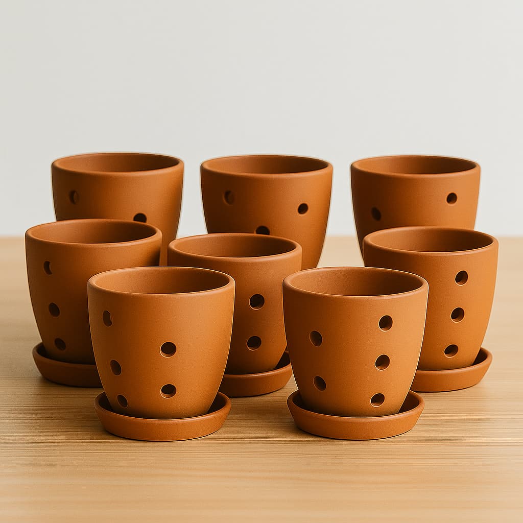 Hexagonal Orchid Planter 4 Inch | Indoor Decorative Pot – Home & Garden on Brown Living™. SKU: PL21-4B. Img 2.